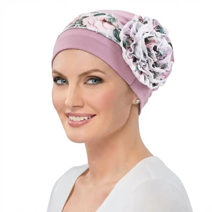 Chapeau Turban Élégant et Respirant à Motifs Floraux pour Femmes Musulmanes