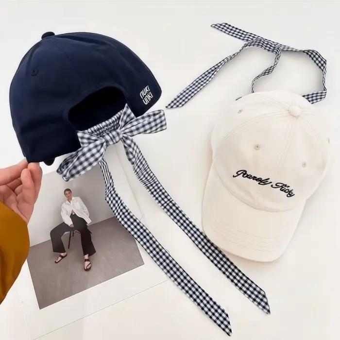 Casquette de baseball polyvalente à nœud à carreaux