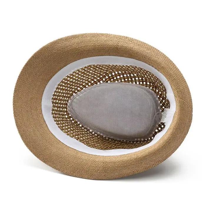 Nouveau chapeau Fedora en paille Trilby respirant à bord court
