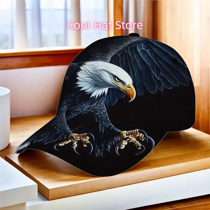 Une casquette de baseball avec un aigle majestueux en vol
