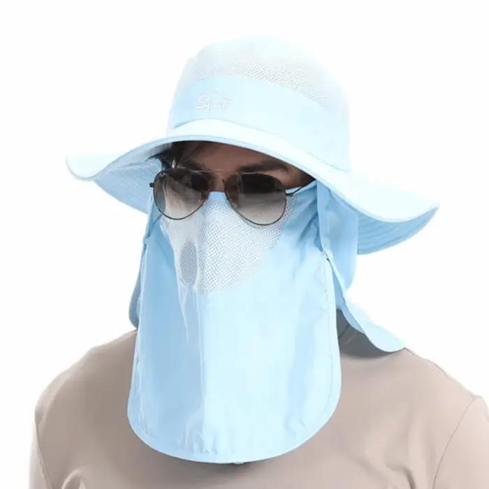 Casquette de pêcheur d'été coton tricoté protection uv séchage rapide rabat de cou amovible visière amovible chapeau seau imperméable homme ocassions spéciales