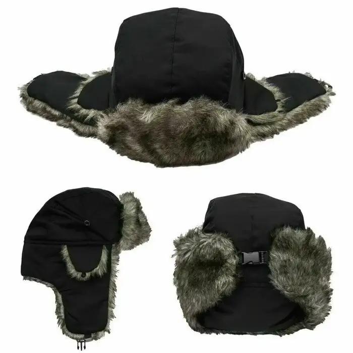 Homme hiver trappeur aviateur trooper oreillette chaud russe imperméable Ski chapeau Bomber casquette