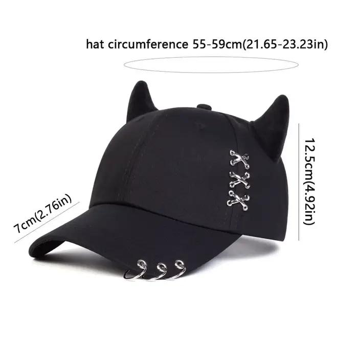 Casquettes de Baseball réglables décontractées corne de vache casquette de canard de rue en plein air anneaux en métal chapeau de protection solaire unisexe