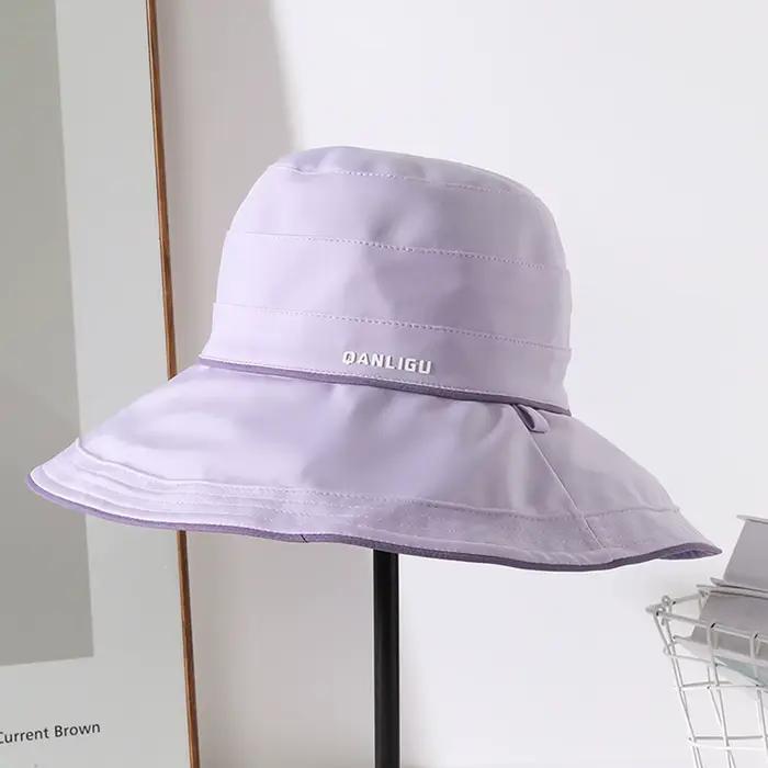 Lettres à la mode à large bord pare-soleil chapeau femmes seau chapeaux décontracté vacances en plein air léger été