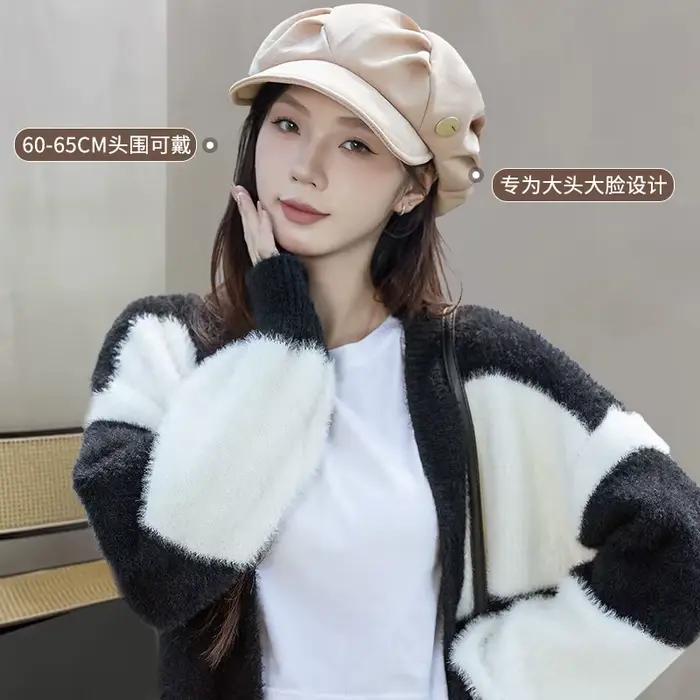 Femmes béret chapeau Style coréen nuage rides conception visage minceur voyage quotidien mode gavroche casquette
