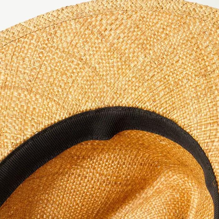 Chapeau Fedora en Paille à Large Bord pour Femme