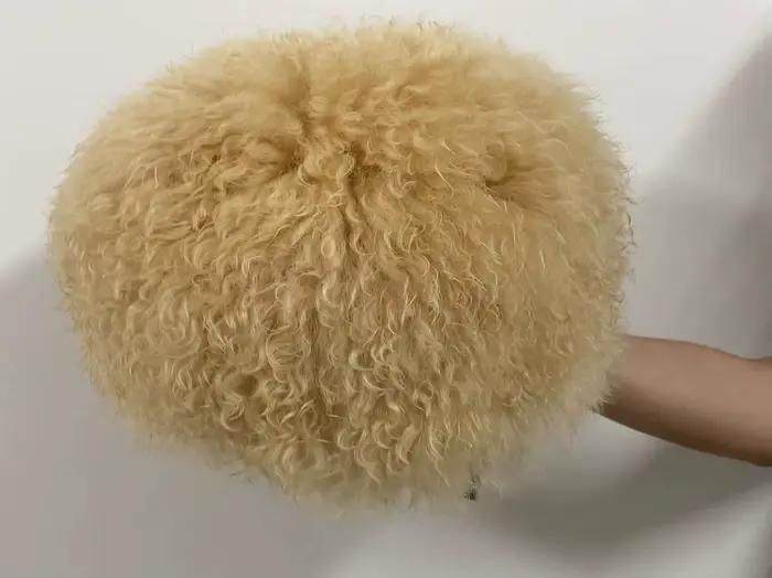 Chapeau en fourrure de mouton mongole naturelle, élégant couvre-chef unisexe pour homme et femme, papakha luxueux, accessoire hivernal polyvalent pour occasions spéciales