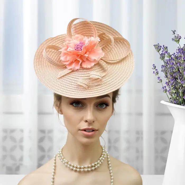Chapeau Kentucky Derby à fleurs vintage élégant pour femmes occasions spéciales mariage printemps thé