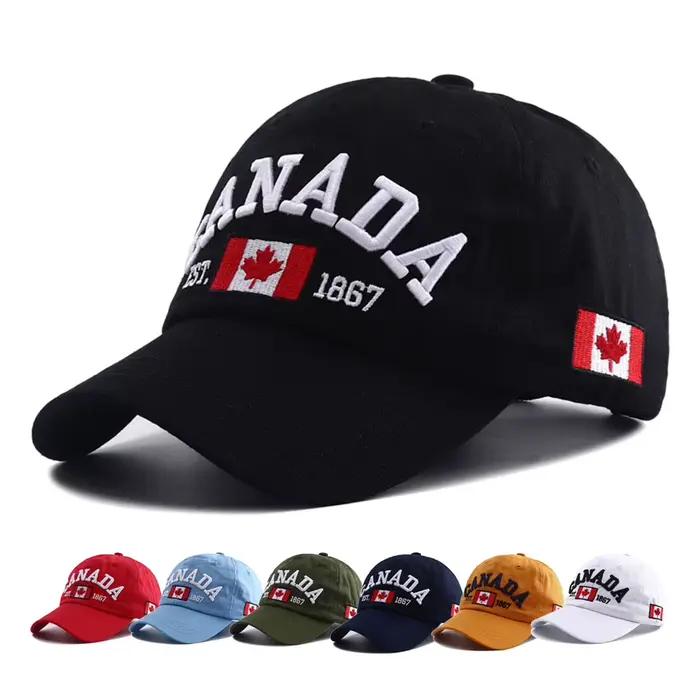 Casquette de Baseball brodée drapeau du Canada