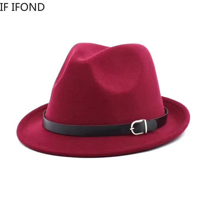 Chapeau Fedoras en feutre classique européen pour hommes et femmes