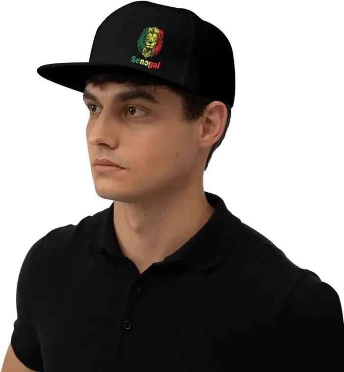 Casquette de baseball en coton imprimé drapeau du Lion du Sénégal réglable Hip Hop Snapback chapeau décontracté unisexe