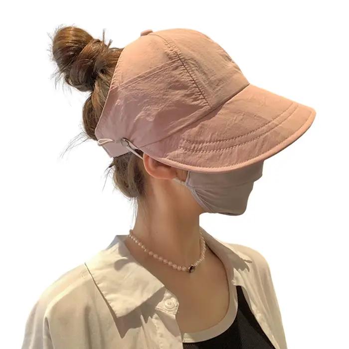 Chapeau de soleil d'été pour femmes, pare-soleil pliable, plage, grands bords, cyclisme, activités de plein air, style sportif, protection solaire, printemps et été