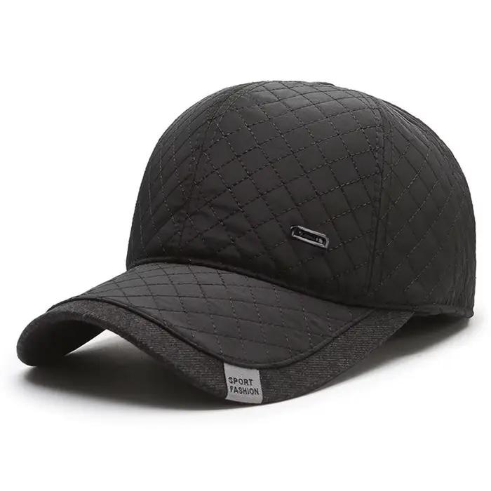 Chapeau brodé matelassé uni pour hommes, casquette de baseball hiver, décontracté, polyester, confortable, résistant aux intempéries