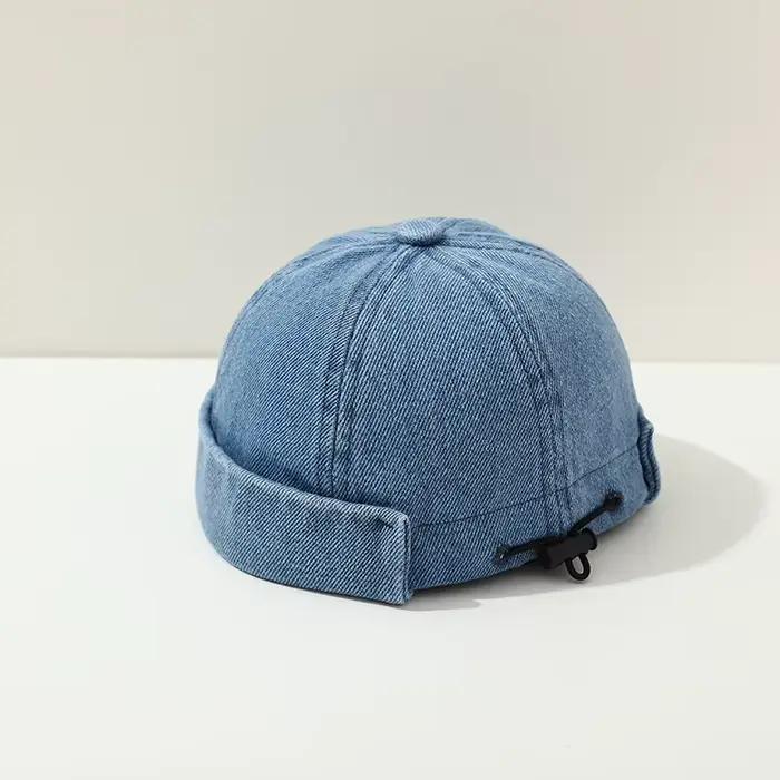Chapeau sans bord en denim délavé brodé de lettres rétro pour bébé filles et garçons occassions spéciales années 1 à 2