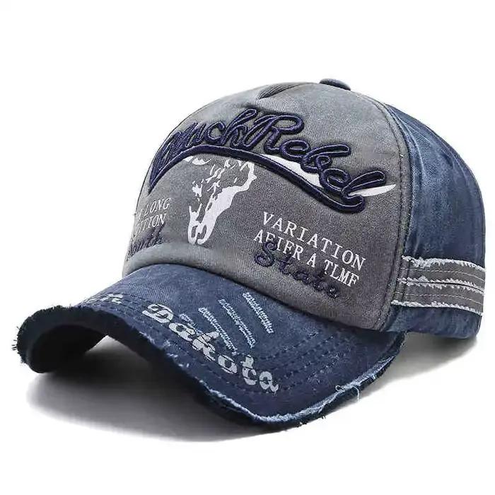Chapeau tête de taureau casquette de baseball rétro lavée lettres brodées pour hommes et femmes polyvalent confortable et élégant pour diverses occasions