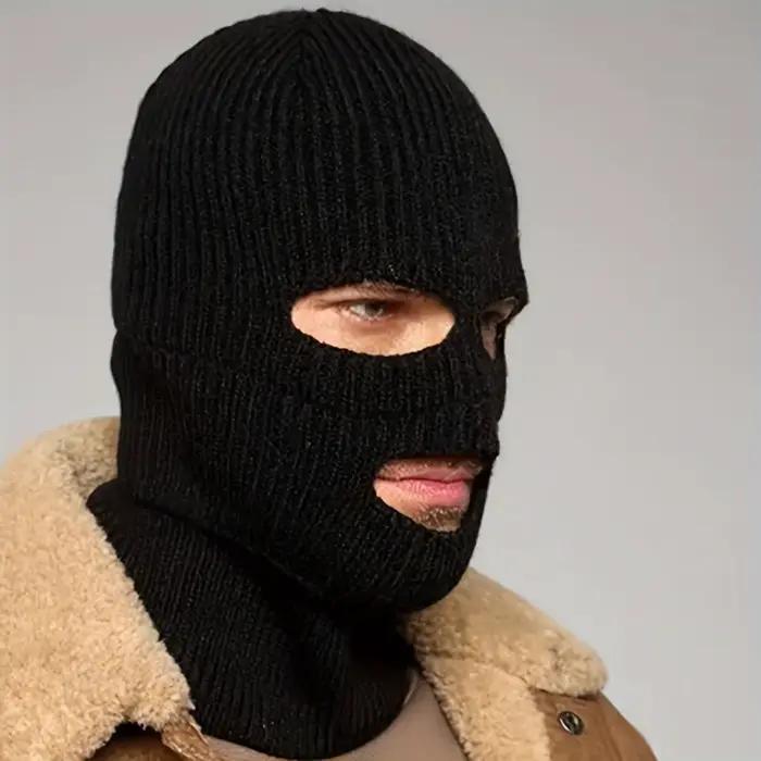 Chapeau en tricot pour sports d'hiver avec cagoule intégrée | Coupe-vent respirant