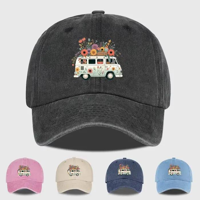 Casquette de baseball vintage à imprimé floral réglable pour femmes et hommes occassions décontractées voyage