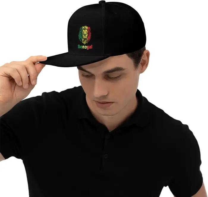 Casquette de baseball en coton imprimé drapeau du Lion du Sénégal réglable Hip Hop Snapback chapeau décontracté unisexe