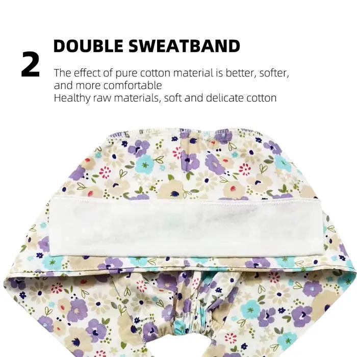 Chapeau chirurgical imprimé crâne 100% coton pour femmes et hommes