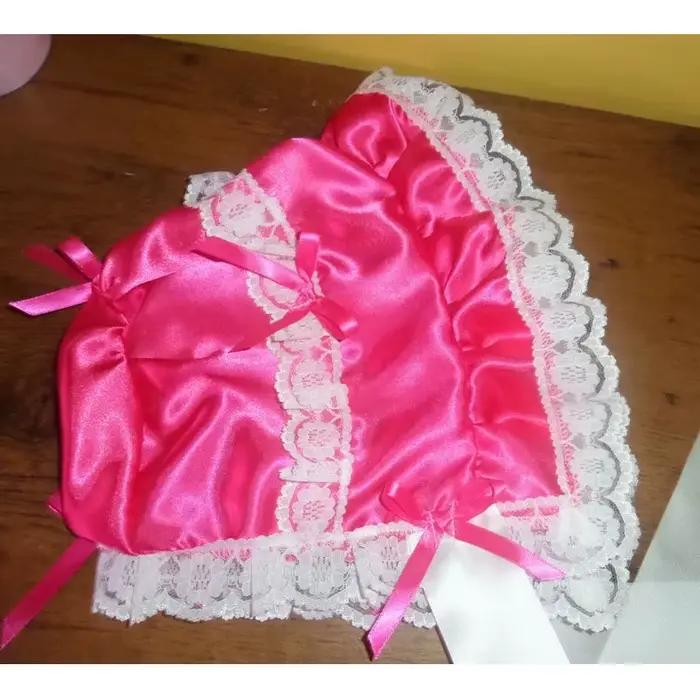 Bonnet en satin rose foncé mignon pour adultes ABDL