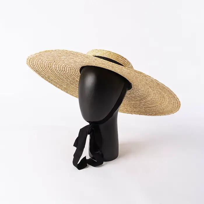 Été 15 cm large bord joli chapeau de paille plat chapeaux