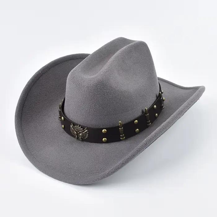 Chapeau de cowboy occidental unisexe sportif coton polyester ajustable pour homme femme voyage四季适用牛仔帽适合男女旅行