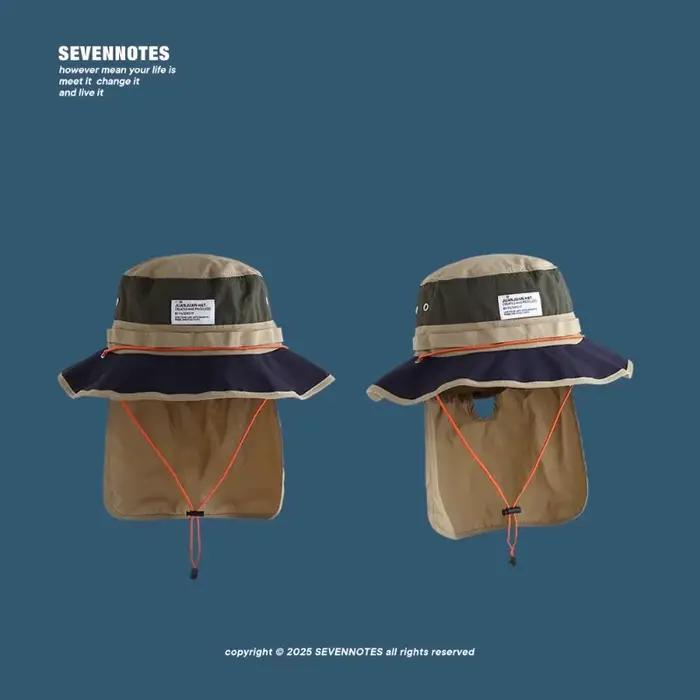 Été nouveau cou protecteur châle cordon seau chapeaux pour hommes et femmes en plein air Camping Protection solaire décontracté randonnée casquettes