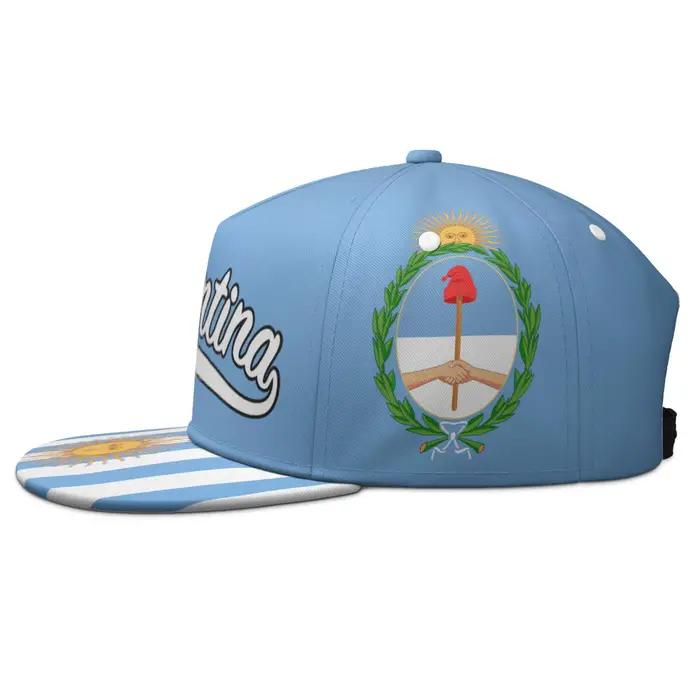 Argentine gratuit nom personnalisé numéro Logo casquette à bords plats voyage pays gymnases Ar drapeaux espagnol nation
