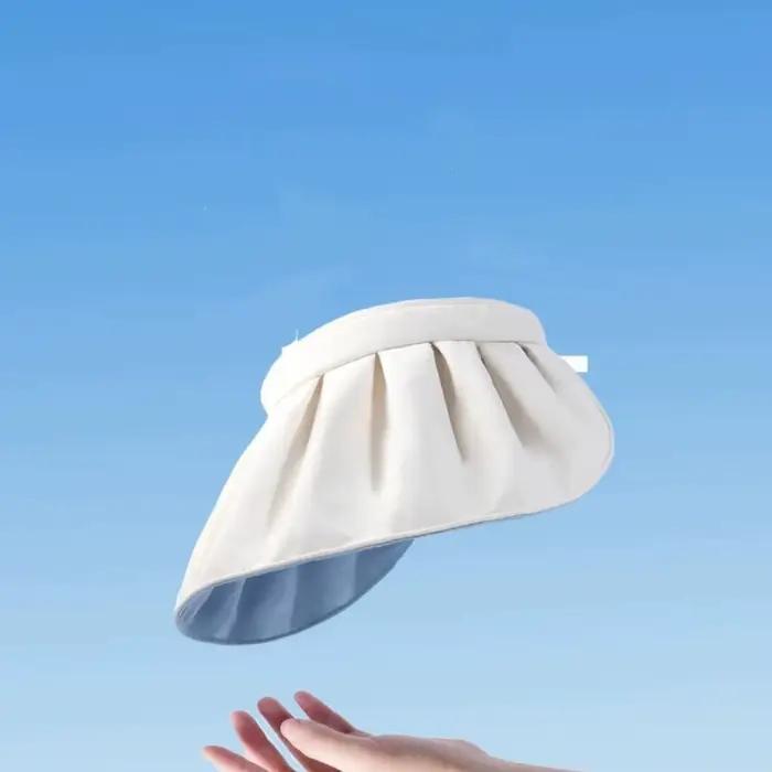 Casquette de protection solaire pliable pour femme visière anti-uv style bandeau ou chapeau coquille couleurs rouge blanc gris vert armée noir occassions extérieures journée ensoleillée randonnée vacances plage