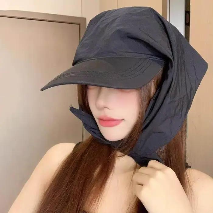 Casquette de baseball tendance avec foulard en dentelle pour femmes voyageuses occasions spéciales été printempsextérieur