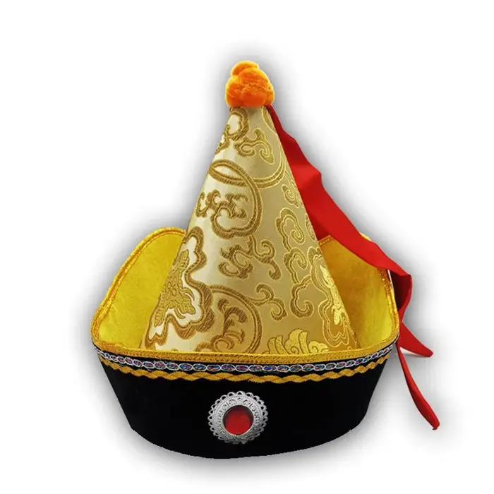 Steepletop – chapeaux de mongolie pour adultes, casquette de spectacle de Festival, couvre-chef traditionnel de mongolie, Royal Prince Cosplay