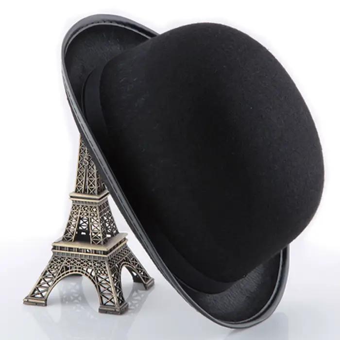 Chapeau de magicien classique noir à calotte ronde
