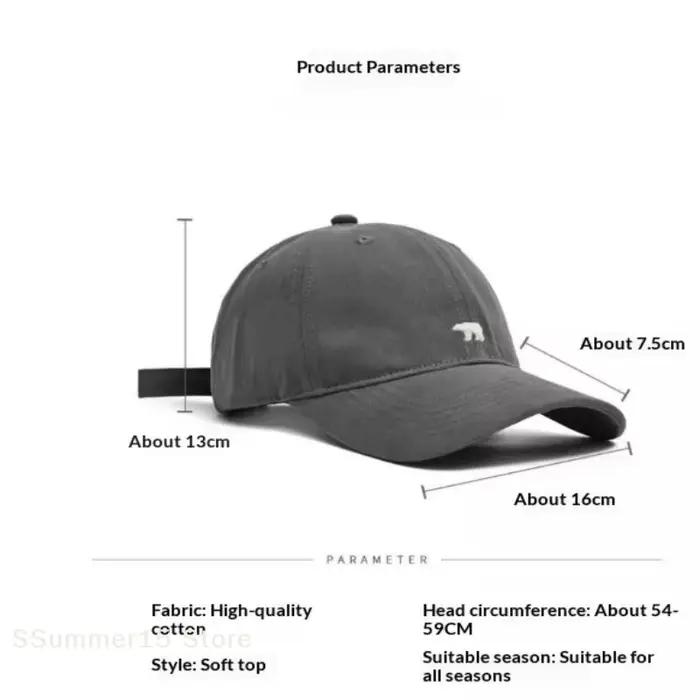 【R】Casquette de baseball brodée avec un motif d'ours