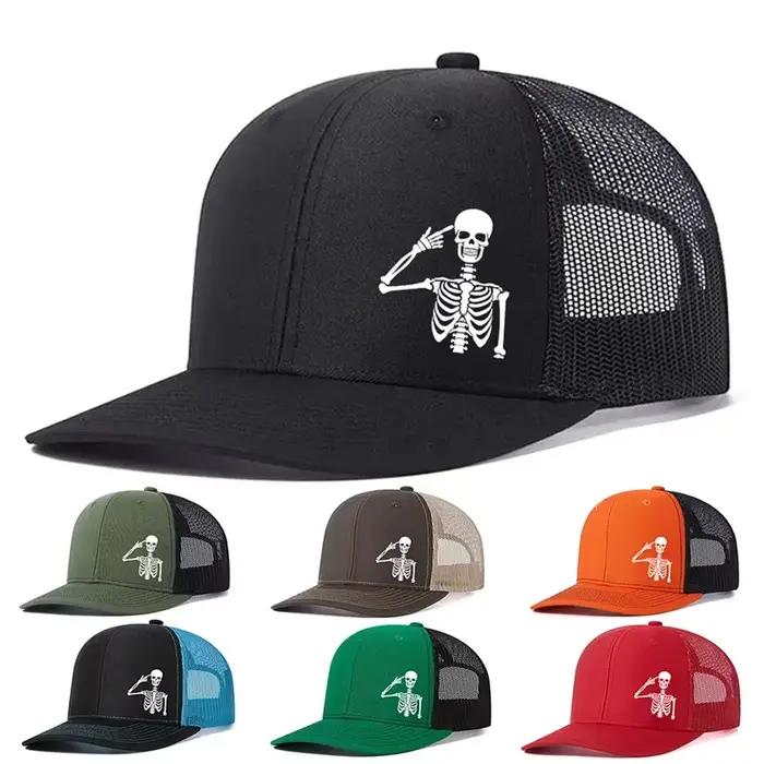 Casquette de baseball micro incurvée Skull Richardson en coton pour homme et femme, maille respirante, style novateur, adapté aux quatre saisons, pour les occasions décontractées et les sports