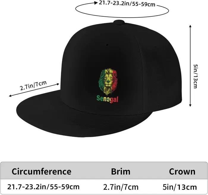 Casquette de baseball en coton imprimé drapeau du Lion du Sénégal réglable Hip Hop Snapback chapeau décontracté unisexe