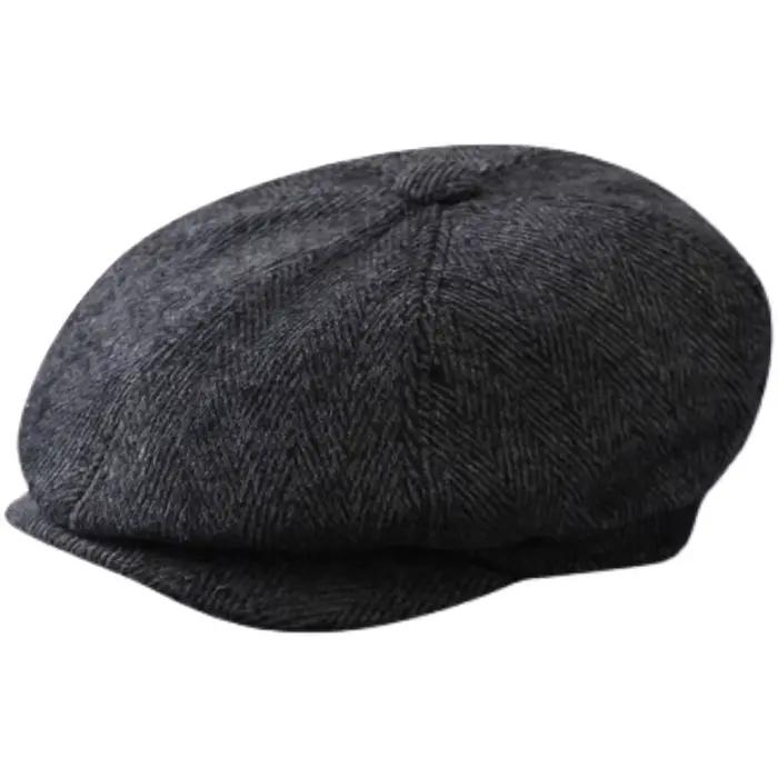 Chapeau octogonal rétro pour homme en polyester, style sport, adapté aux extérieurs, pour hommes de 25 à 59 ans, tendance artistique et vintage, pour automne et hiver
