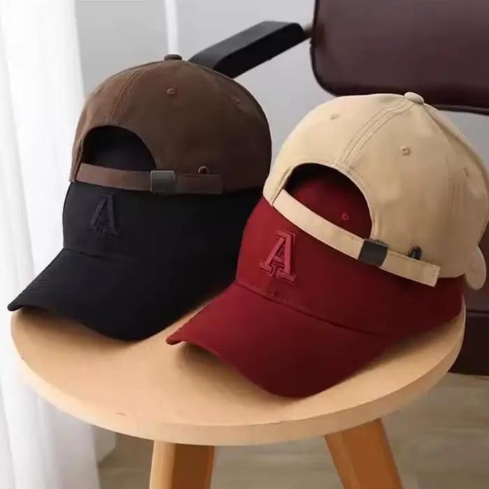 Casquette de baseball vintage classique brodée lettre A pour femme