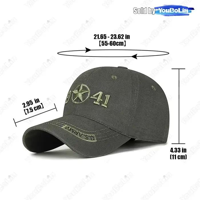 Casquette de baseball brodée de style militaire 1941