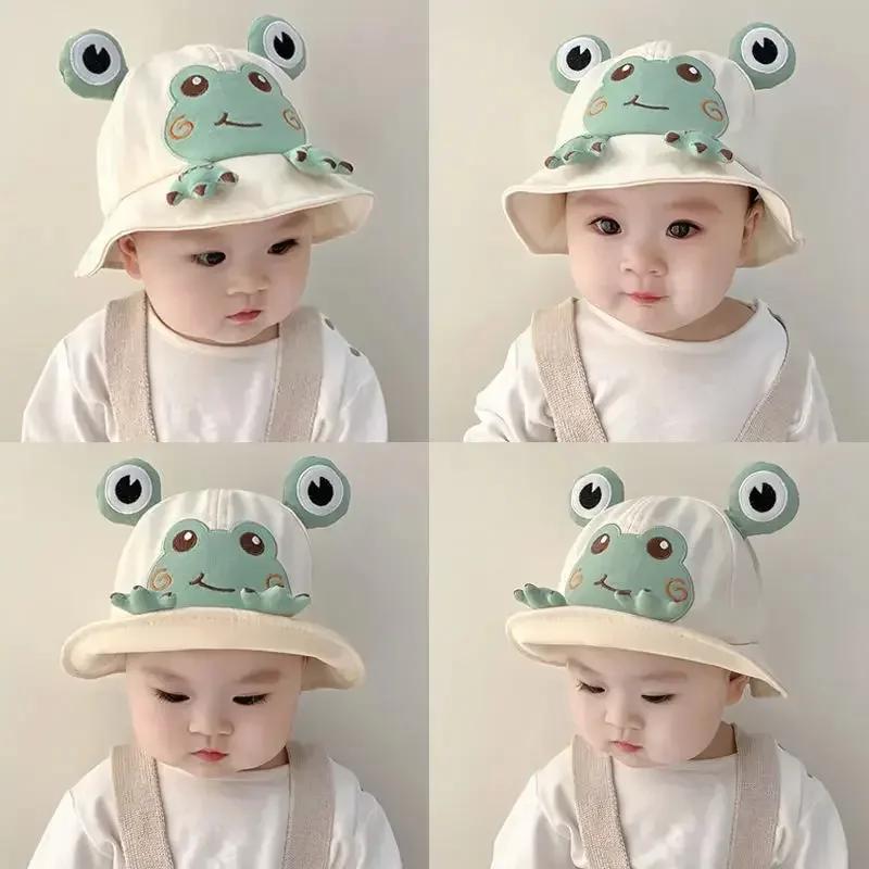 Chapeau Bob Grenouille Dessin Animé Printemps-Été pour Bébé, Chapeau de Pêcheur en Coton Mignon pour