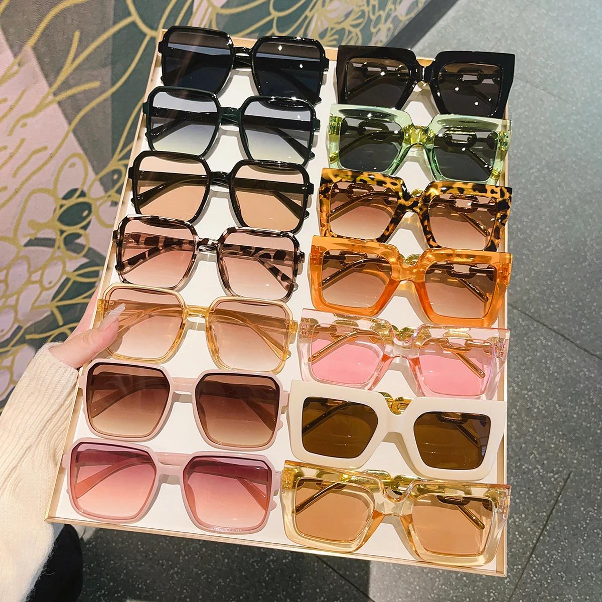 Ensemble de lunettes à monture carrée pour femmes, style de rue polyvalent, fête, plage, élégant, eu