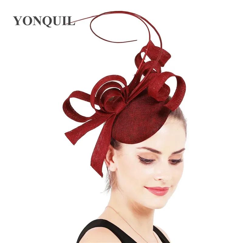 Sinamay-Chapeaux de charme pour dames, accessoires pour cheveux, pinces à cheveux, élégant, fête de