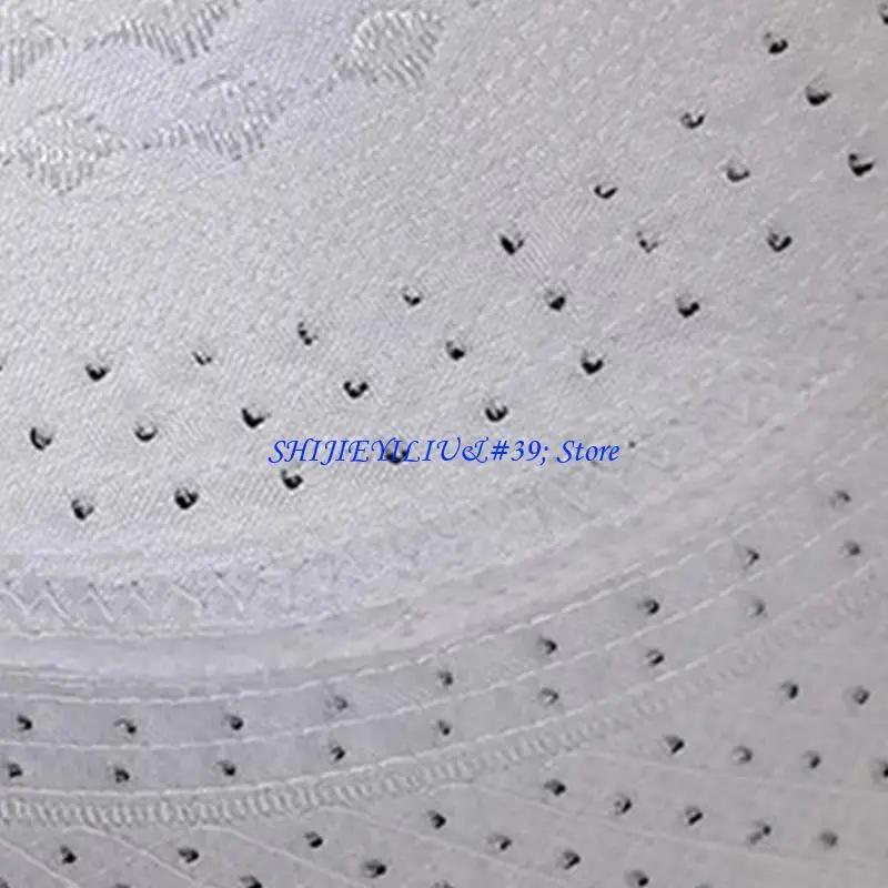 Chapeau Kufi brodé doux léger E21F, casquette chaude Taqiah, couvre-chef prière islamique, bonnet blanc, couvre-chef