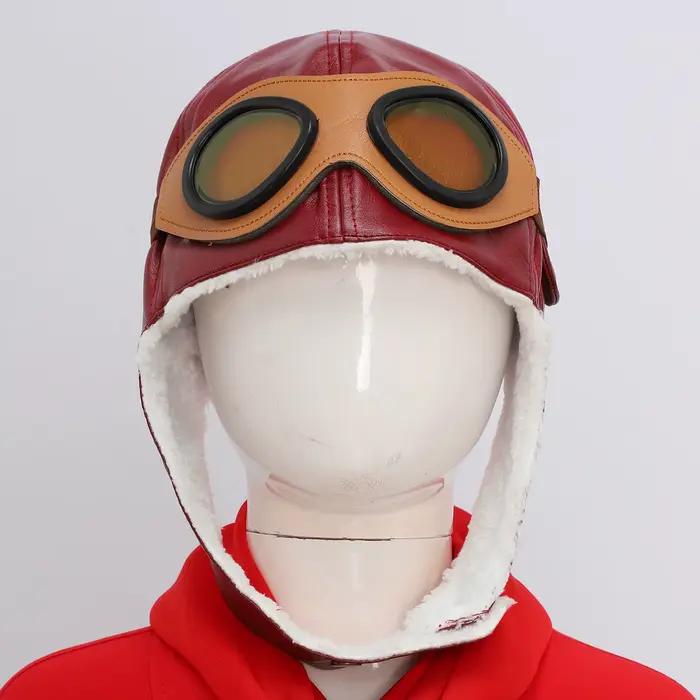 Chapeau de Pilote avec Lunettes et Accessoires pour Halloween et Soirées Cosplay Occasions Spéciales Enfant Adulte