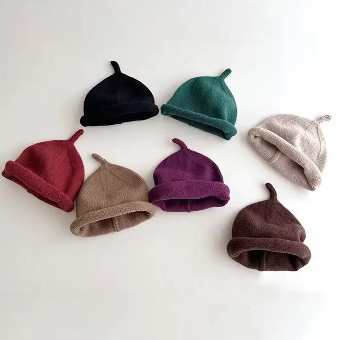 Chapeaux d'hiver pour enfants unisexe en coton solide pour 1-4 ans accessoires de photographie pour bébés occasions spéciales et quotidiennes
