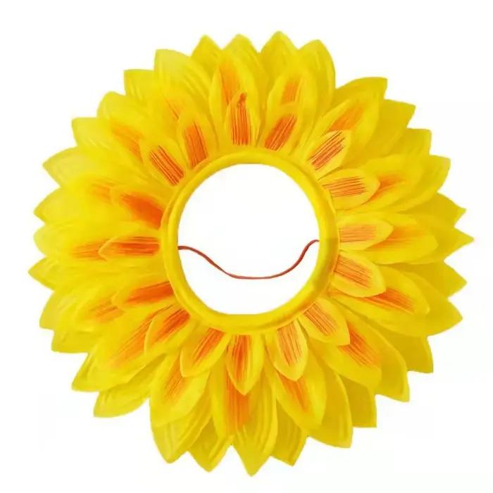 Chapeau de tournesol amusant jaune pour déguisement de fête bandeau style cagoule coiffe de tournesol pour jeux d'enfants et fêtes d'anniversaire