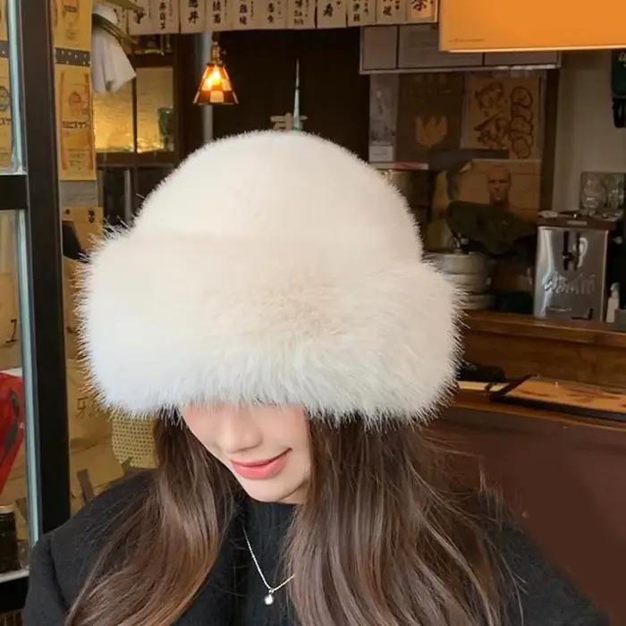 Chapeau mongol en peluche, coupe-vent, chaud, bassin, Protection des oreilles épaisse, chapeau de pê