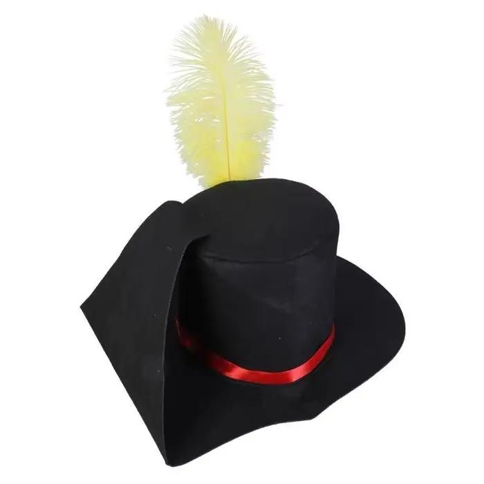 Chapeau Noël unisexe 39BB avec plume, parfait pour les fêtes les rassemblements