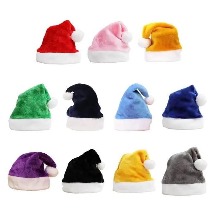 Chapeau de Père Noël multicolore en coton doux pour adultes et adolescents, idéal pour Noël, Nouvel An et toutes célébrations festives