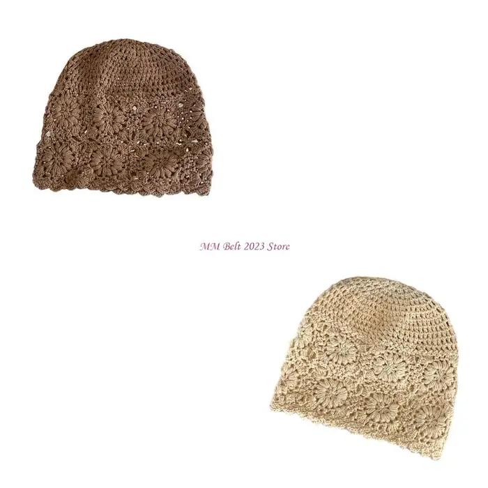 Chapeau tricoté à fleurs unisexe pour adultes, polyvalent, décontracté et audacieux, idéal pour l'hiver, activité de plein air, voyage ou simple look quotidien