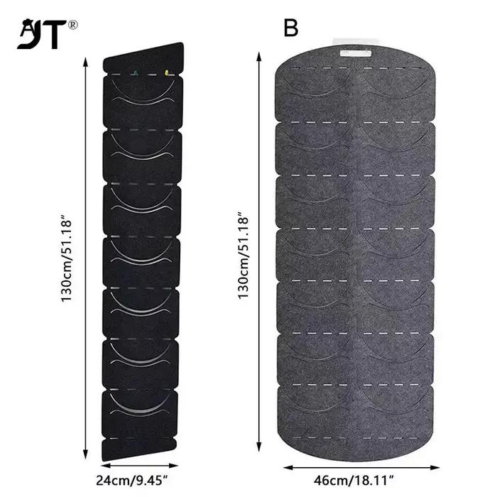 Organisateur de chapeaux suspendu pour placard de chambre à coucher en polyester gris clair ou vert clair pour rangement élégant et gain de place pour chapeaux et accessoires de mode